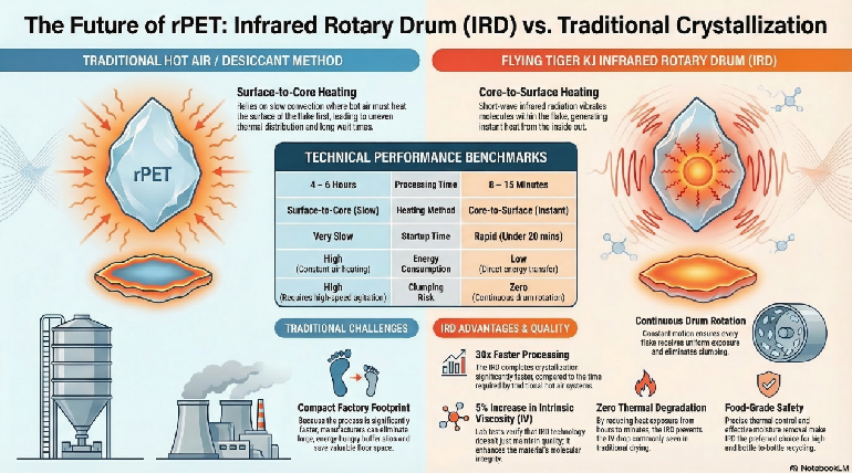 The Future of rPET Infrared Rotary Drum (IRD) vs. Traditional Crystallization